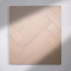 Perspective view of Casper White Engineered Timber Herringbone 15.3mm in Casper White colour light tone herringbone flooring sample