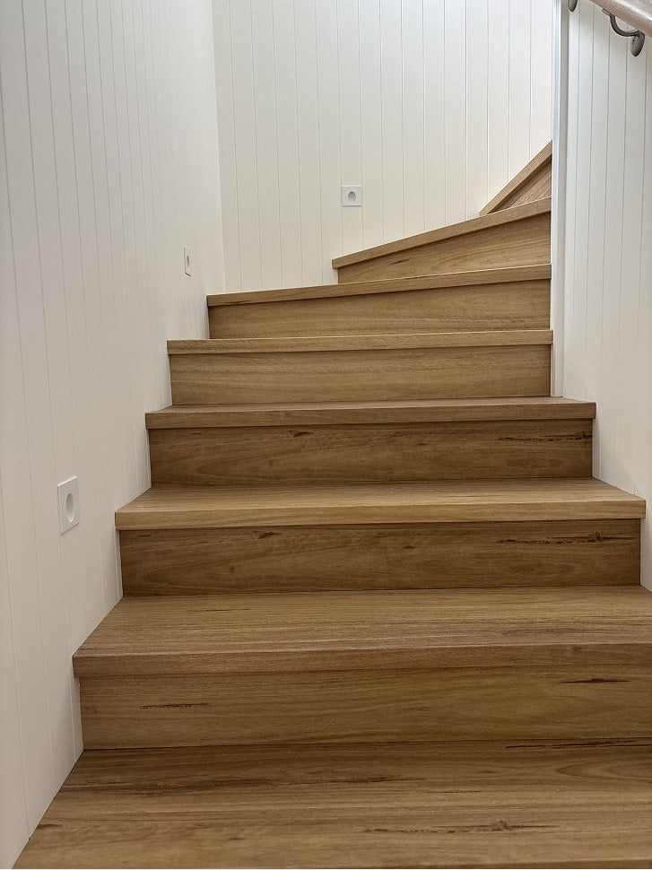 Detail view of Coastal Blackbutt SPC 6.5mm SPC hybrid flooring sample