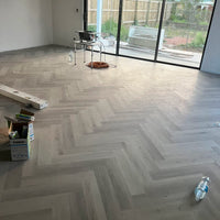 Snow Grey Herringbone Hybrid Flooring 9.5mm SPC
