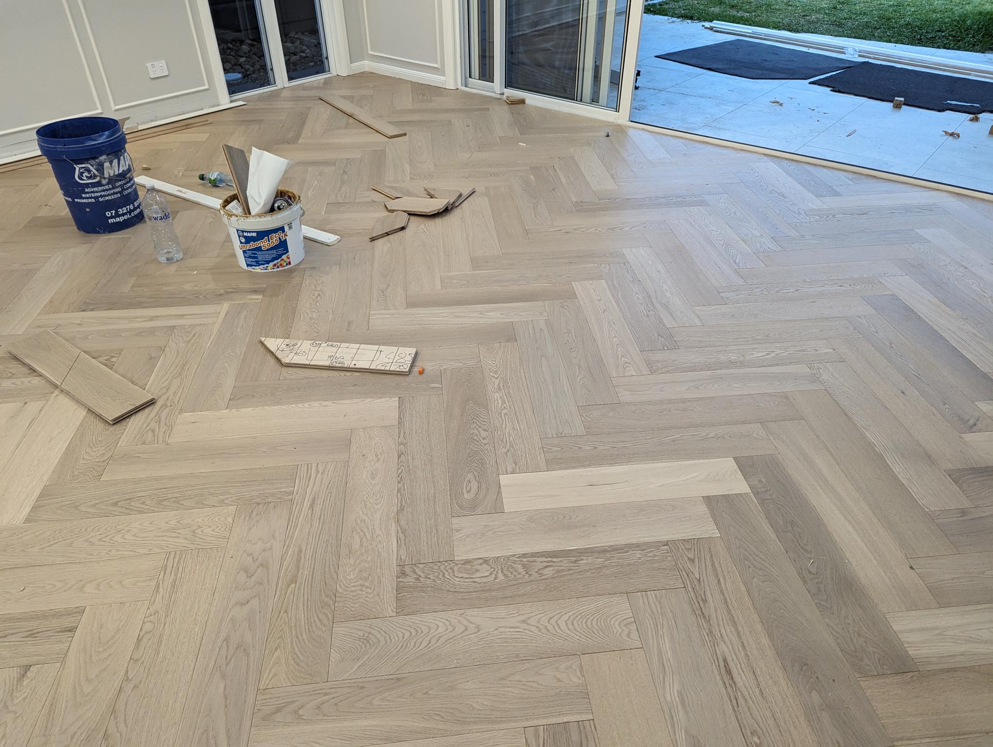 Tinge Clay Engineered Timber Herringbone 15mm