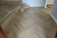 Light Neutral Engineered Timber Herringbone Flooring 15mm