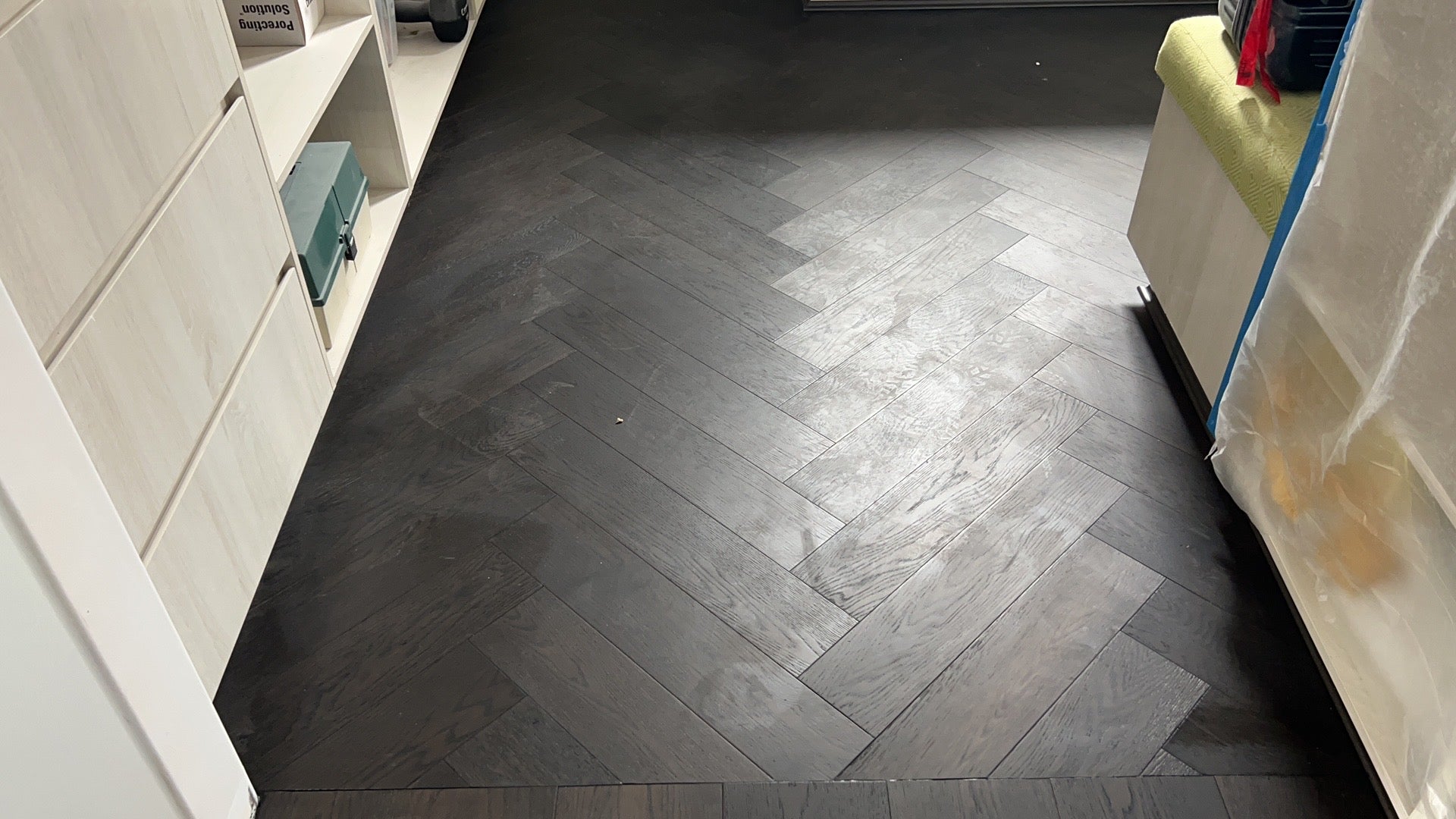 Midnight Grey Engineered Timber Herringbone 15mm