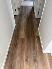 Installed room view of QLD Spotted Gum SPC 6.5mm SPC hybrid flooring sample