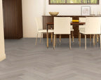 Flat lay of Pale Oak Engineered Timber Herringbone 15.3mm in Pale Oak colour warm tone herringbone flooring sample