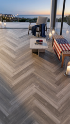 Grey River Pine Vinyl Herringbone Flooring 4.5mm