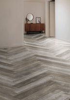 Grey River Pine Vinyl Herringbone Flooring 4.5mm