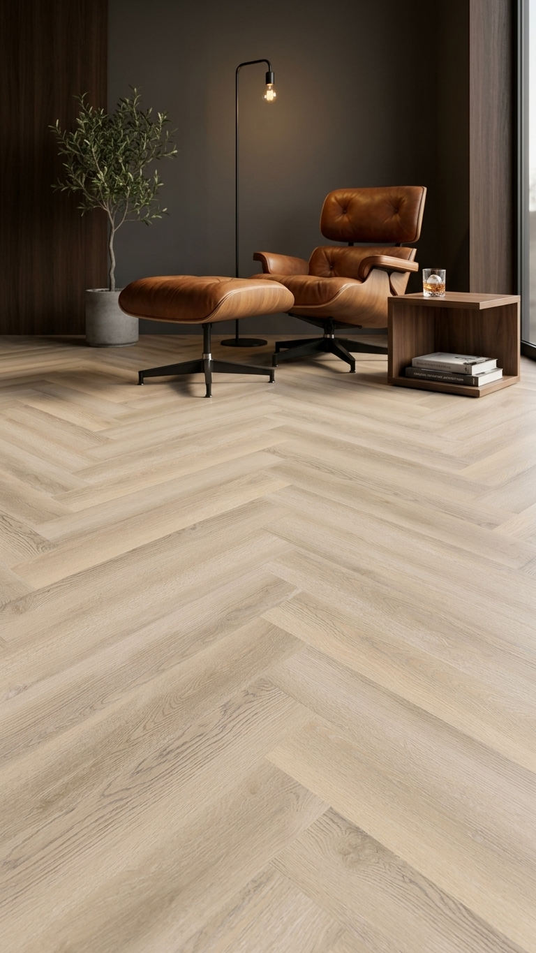 Hamptons Haze Vinyl Herringbone Flooring 4.5mm