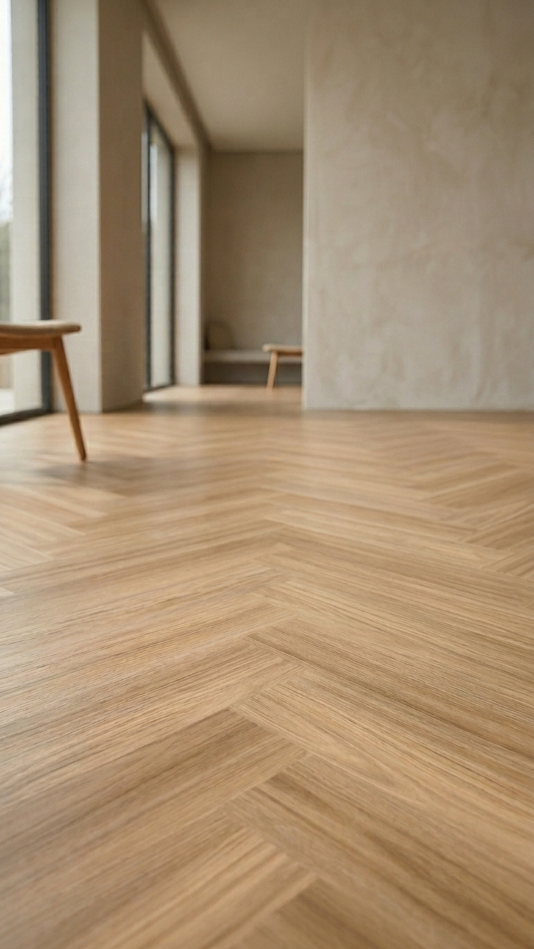 Honeycomb Ash Vinyl Herringbone Flooring 4.5mm