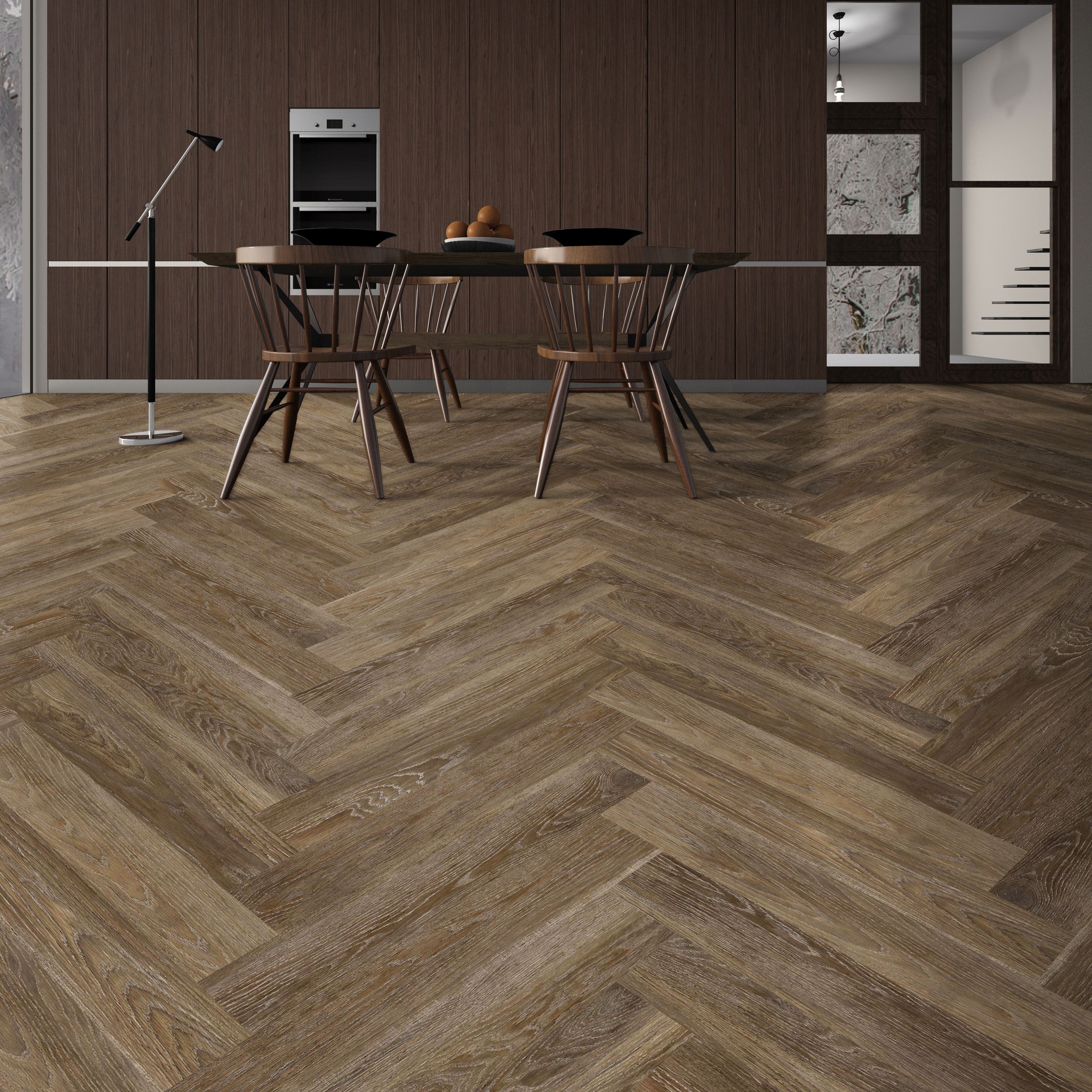 Rustic Path Vinyl Herringbone Flooring 4.5mm