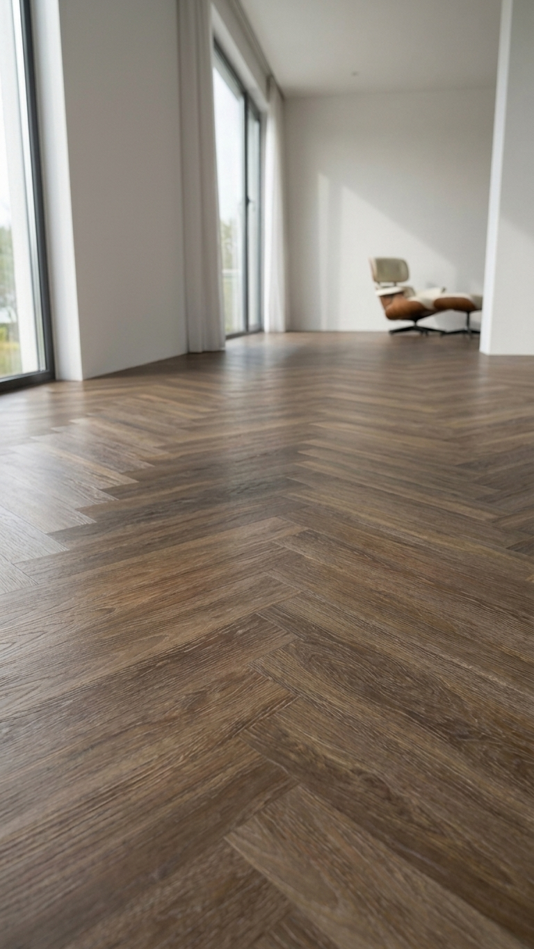 Rustic Path Vinyl Herringbone Flooring 4.5mm