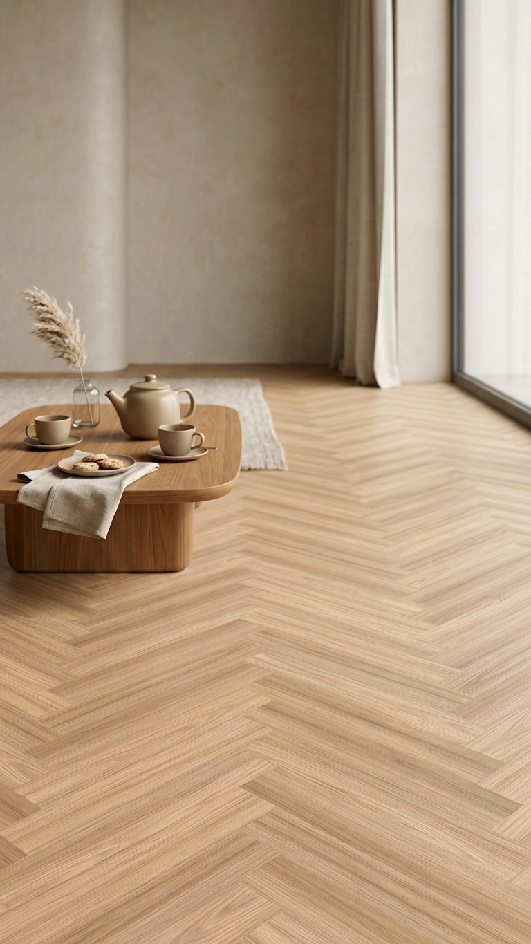 Sandlight Vinyl Herringbone Flooring 4.5mm