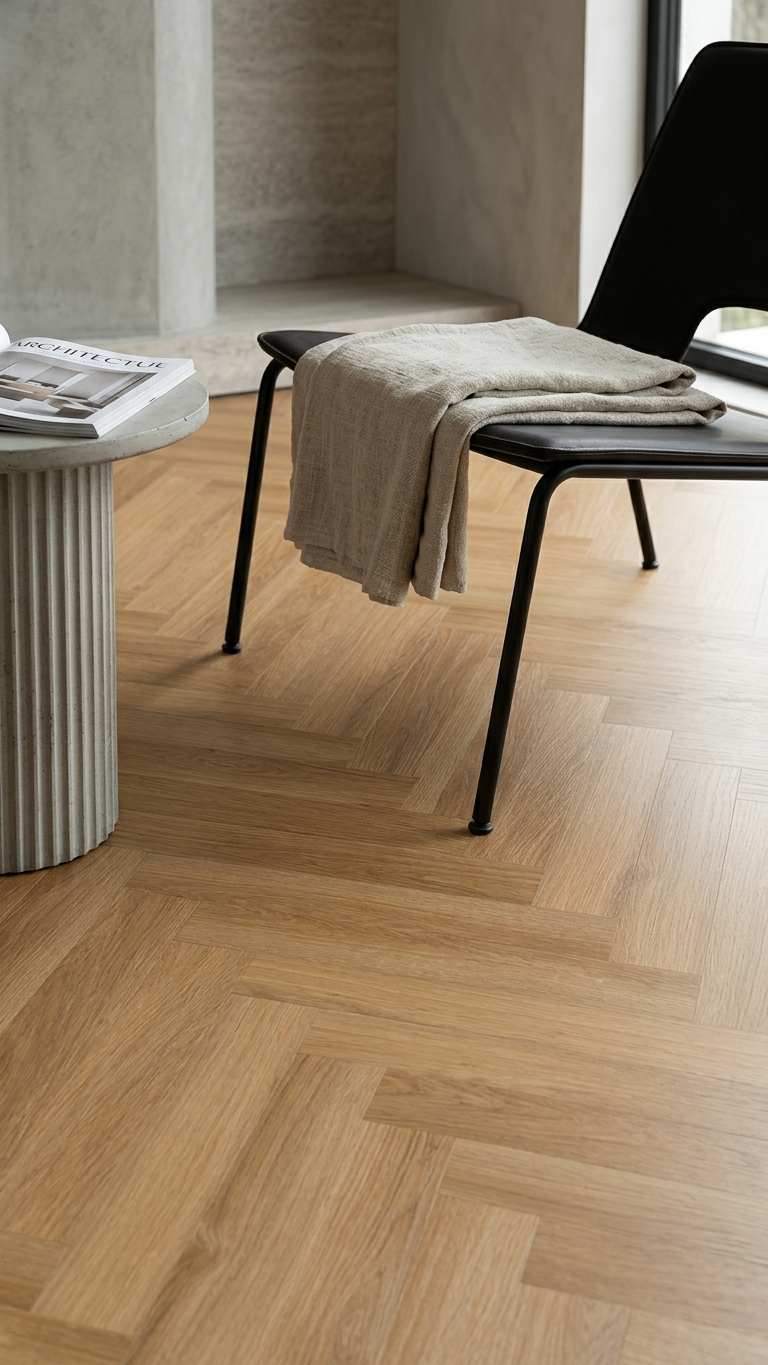 Sierra Oak Vinyl Herringbone Flooring 4.5mm