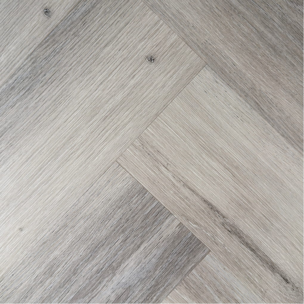 Snow Grey Herringbone Hybrid Flooring 9.5mm SPC
