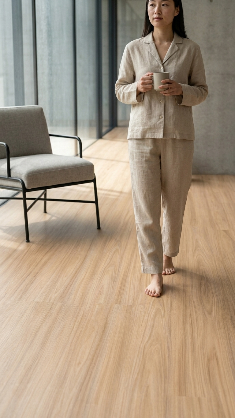 Sand Light Vinyl Plank Flooring 4.5mm