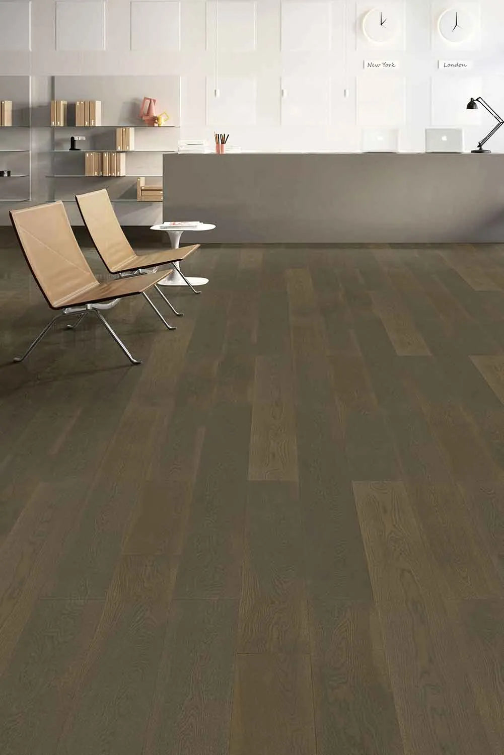 Full view of Apolo Grey Engineered Timber Plank 15.3mm in Apolo Grey colour neutral tone timber flooring sample